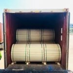 hoc fiber cable wooden drum loaded in container