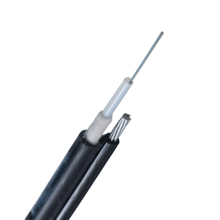 cabo de fibra aérea com cabo mensageiro de fio não blindado unitube