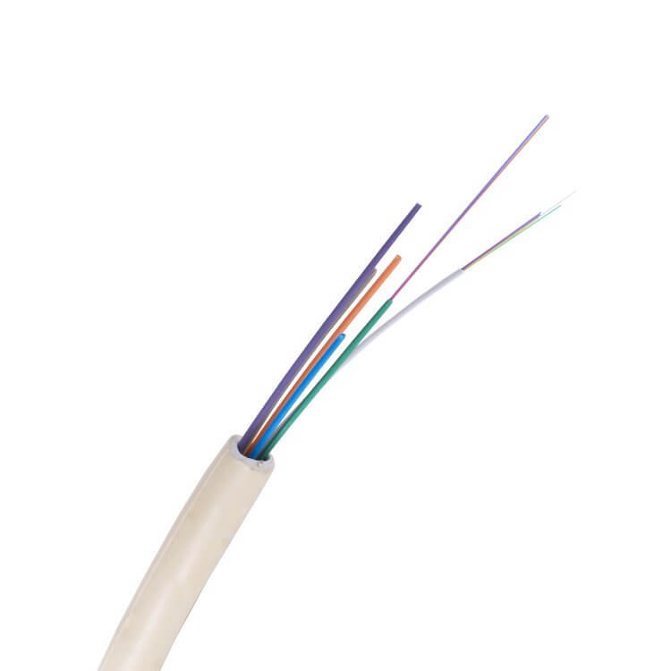 cavo di fibra ottica non conduttivo riser ofnr per la distribuzione di fibra di edificio interno con 2 membro di forza FRP