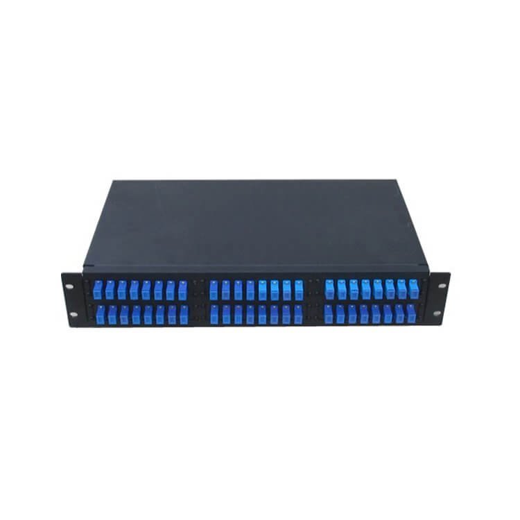 rack mounted 48 core fibre patch panel installed distribution termination box