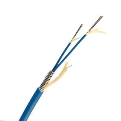 Indoor OM3 Multi Core Armored Breakout Fiber Optic Cable