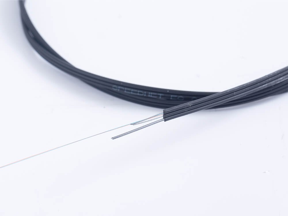 FTTH drop cable with self-supporting wire