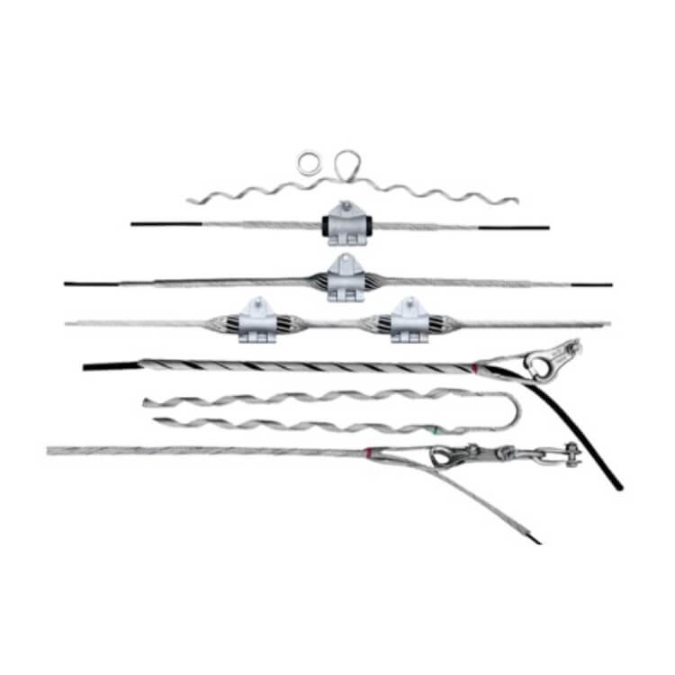 fiber optic cable tension and suspension set